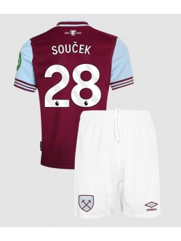 West Ham United Tomas Soucek #28 Replika Hemmakläder Barn 2024-25 Kortärmad (+ byxor)